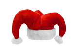 Unisex Red White Christmas Jester Hat Holiday Santa Elf Cap Costume Accessory