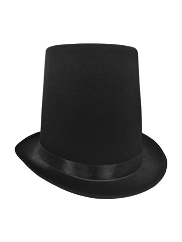 8 Inch Tall Stovepipe Costume Top Hat, Black, One Size