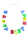 LED Light-up Happy Birthday Necklace Flashing Letters Glow Party Accessory