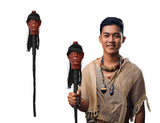 Voodoo Shrunken Head Medicine Man Staff Witch Stick Cosplay Adult Costume Prop