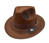 Burned Tattered Brown Fedora Hat Horror Scary Nightmare Dream Costume Accessory