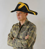 Adult Admiral Bicorn Hat French Captains Pirate Cap Napoleon Costume Accessory