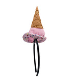 Unisex Mini Food Vendor Ice Cream Cone on Headband Parlor Costume Party Supplies