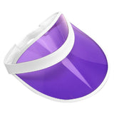 Retro Tennis Beach Plastic Sun Visors Hats, (Pack of 24), Purple, One Size