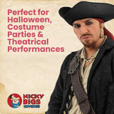 Nicky Bigs Novelties Adult Colonial Tricorn Pirate Hat - 3 Cornered Cocked Cap For Cosplay Halloween Costume Accessory