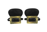 Adult Gold Buckle Colonial Black Shoe Covers Historic Pilgrim Costume Accessory