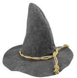 Adult Gray Scarecrow Felt Hat Faux Straw Kit Halloween Costume Accessory Set