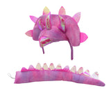 Adult Triceratops Dragon 3 Horn Dinosaur Headband Tail Costume Accessory Set