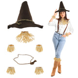 Nicky Bigs Novelties Adult Deluxe Felt Scarecrow Hat And Straw Kit Oktoberfest Wizard Witch Hillbilly Costume Accessories