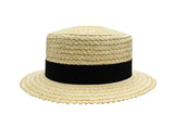 Nicky Bigs Novelties Adult Straw Panama Boater Skimmer Hat Gatsby Roaring Barbershop Quartet Amish Hats Costume Accessory