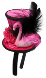 Women's Pink Fake Flamingo Mini Hat Headband Fascinator Mardi Gras Costume Accessory