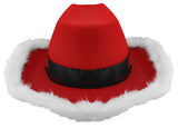 Unisex Light Up LED Red & White Santa Claus Christmas Cowboy Hat Western Costume