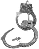 Nicky Bigs Novelties Silver Metal Handcuffs Halloween Costume Prop - Rhinestones Gems - Hand Cuffs Accessory