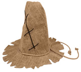 Adult Burlap Scarecrow Hat and Faux Straw Kit Halloween Costume Accessory Set