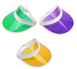 Mardi Gras Tennis Beach Plastic Clear Sun Bingo Vegas Dealer Golf Visor Set