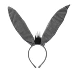 Adult Cosplay Animal Gray Jumbo Donkey Ears Headband Tail Nose Farm Costume Accessory Set