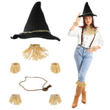 Nicky Bigs Novelties Adult Deluxe Felt Scarecrow Hat And Straw Kit Oktoberfest Wizard Witch Hillbilly Costume Accessories