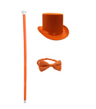 Felt Top Hat Cane and Matching Bowtie Halloween Cosplay Costume Accessory Set