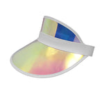 Tennis Beach Iridescent Mirrored Plastic Sun Vegas Golf Casino Visor Hat Qty 24