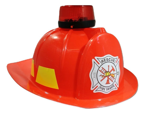 Fireman Plastic Helmet Light Up Firefighter Hat With Siren Costume Accessory