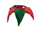 Adult Elf Green Red Clown Jester Collar Jingle Bells Holiday Christmas Costume