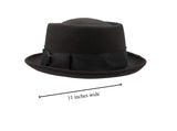 Adult Pork Pie Porkpie Top Hat Felt Casual Boater Gangster Cap Costume Accessory