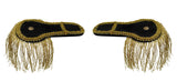 Mini Ringmaster Hat And Black Shoulder Epaulettes Gold Fringe Costume Accessory