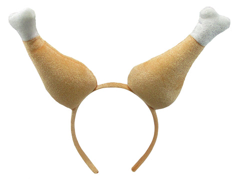 Giant Thanksgiving Turkey Legs Drumstick Boppers Hat Headband Holiday Accessory (One Size)