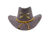 Mens Civil War Officer Cavalry Cowboy Western Hat Soldier Cap Costume Accessory