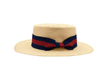 Adult Skimmer Hat Gatsby Straw Braid Boater Roaring Barbershop Costume Accessory