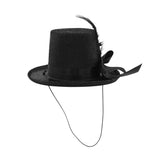 Mini Black Glitter Mesh Top Hat Fascinator with Faux Feather Gatsby Costume Accessory