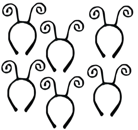 Nicky Bigs Novelties Velvet Bug Antenna Headband Costume Accessory, (Pack of 6), Black, One Size