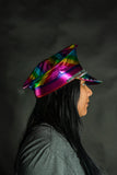 Iridescent Rainbow Drag Gay Pride Studs Steampunk Festival Captain Hat