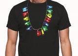 LED Light-up Happy Birthday Necklace Flashing Letters Glow Party Accessory