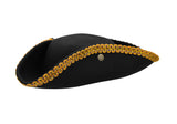 Nicky Bigs Novelties Adult Colonial Tricorn Pirate Hat - 3 Cornered Cocked Cap For Cosplay Halloween Costume Accessory