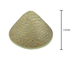 Adult Oriental Bamboo Straw Hat - Asian Japanese Chinese Sun Hats - Woven Conical Rice Farmer Costume Accessory