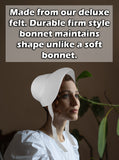 Womens Colonial Pilgrim Bonnet Hat - Christmas Caroler Hats - Victorian Handmaids Costume Accessory