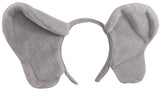 Unisex Gray Elephant Ears Headband Nose Tail Animal Halloween Costume Set