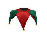 Adult Elf Green Red Clown Jester Collar Jingle Bells Holiday Christmas Costume