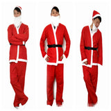 Adult Cheap Santa Claus Suit Costume 5pc Set Christmas Pub Crawl Suit Outfit (One Size)