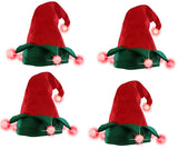 Nicky Bigs Novelties Light Up Elf Hat Costume Accessory, Red Green, One Size