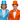 Adult Tall Satin Top Hats Costume Set, Blue Orange One Size
