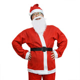 Adult Cheap Santa Claus Suit Costume 5pc Set Christmas Pub Crawl Suit Outfit (One Size)