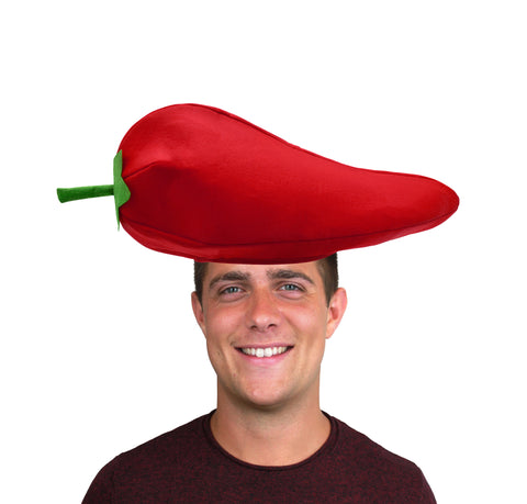 Adult Red Chili Pepper Food Hat Adult Red Hot Festive Cinco de Mayo Costume Accessory