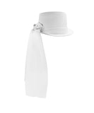 Adult White Top Hat With Veil Rose Flower Accent Halloween Costume Accessory