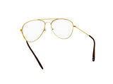 Clear Lens Adult Gold Wire Frame Aviator Glasses Costume Accessory Prop One Size