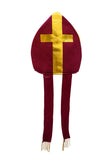 Adult Bishop Priest Pope Hat And Gold Crozier Staff Saint Costume Accessory Set