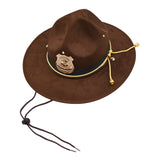 Nicky Bigs Novelties Super State Trooper Highway Patrol Costume Hat Sheriff Park Ranger Mountie Costume Hats Brown Gold