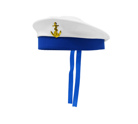 Nicky Bigs Novelties Costume Accessory Retro Sailor Cap Beret, Blue White, One Size