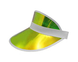 Tennis Beach Iridescent Mirrored Plastic Sun Vegas Golf Casino Visor Hat Qty 3